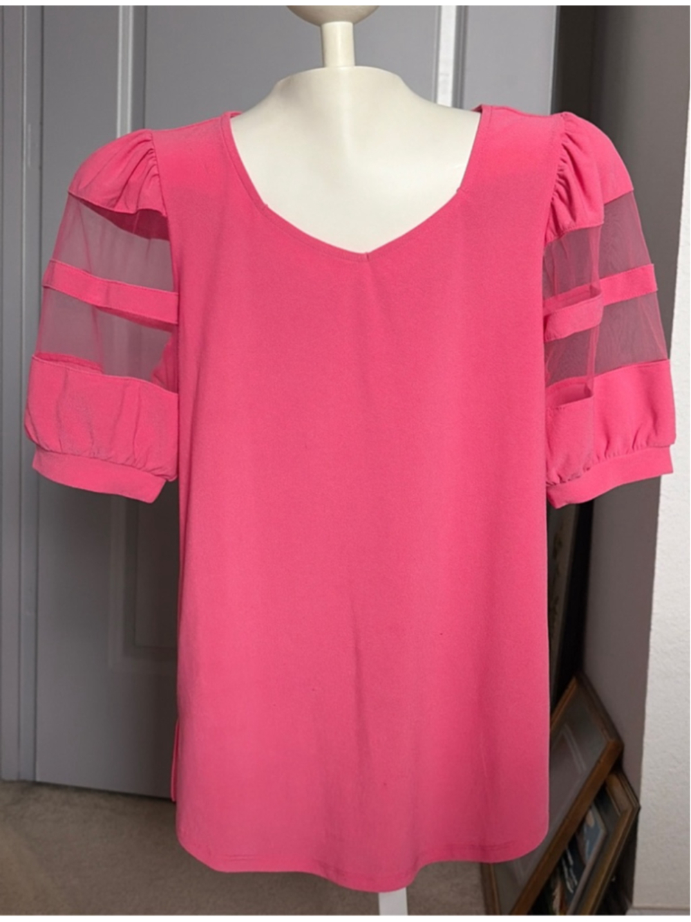 Women's LOVE SCARLETT Pink Short Sleeve Tee S #0056